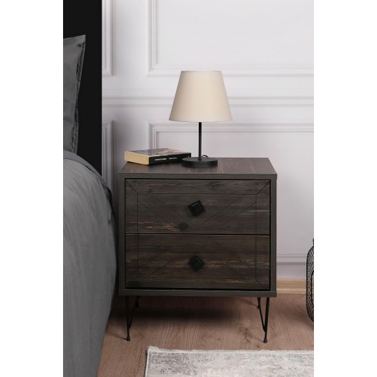 Nightstand Luna - Dark Brown Dark Brown Hanah Home Nightstand Luna - Dark Brown Dark Brown