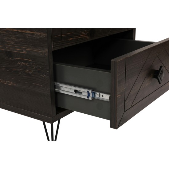 Nightstand Luna - Dark Brown Dark Brown Hanah Home Nightstand Luna - Dark Brown Dark Brown