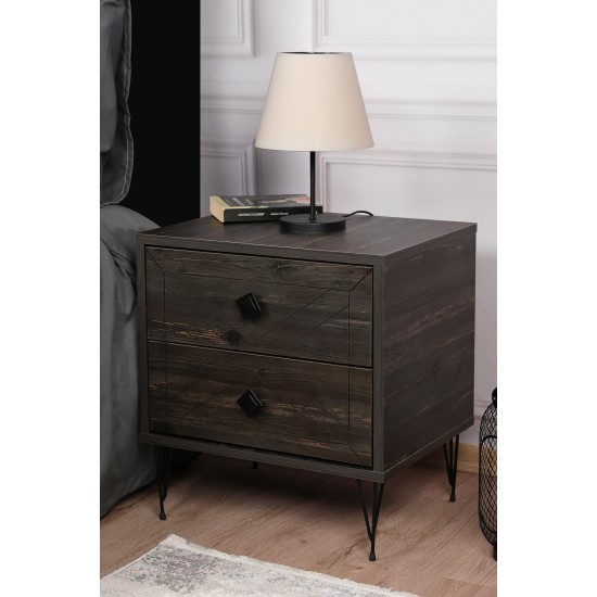 Nightstand Luna - Dark Brown Dark Brown Hanah Home Nightstand Luna - Dark Brown Dark Brown
