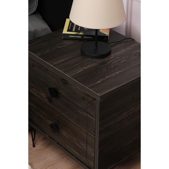 Nightstand Luna - Dark Brown Dark Brown Hanah Home Nightstand Luna - Dark Brown Dark Brown