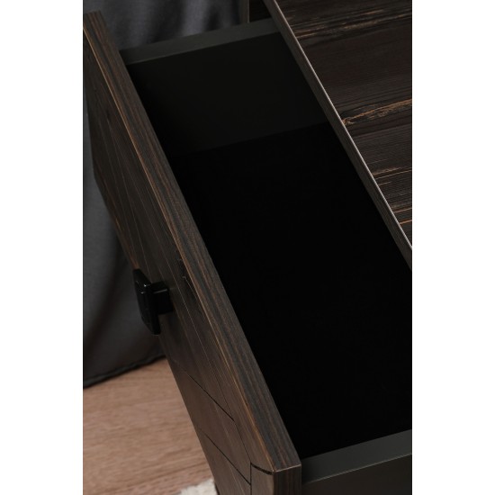 Nightstand Luna - Dark Brown Dark Brown Hanah Home Nightstand Luna - Dark Brown Dark Brown