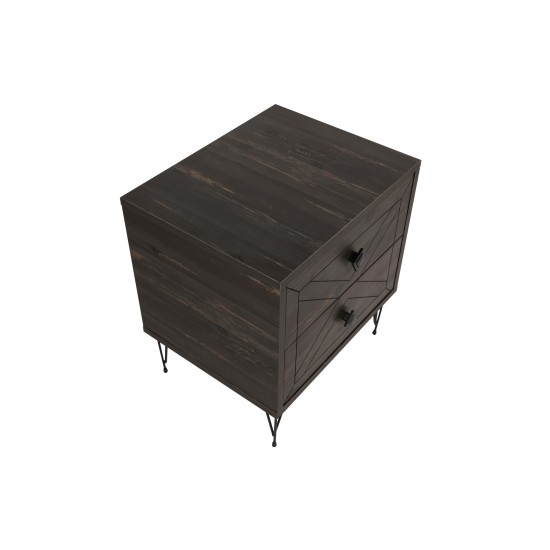 Nightstand Luna - Dark Brown Dark Brown Hanah Home Nightstand Luna - Dark Brown Dark Brown
