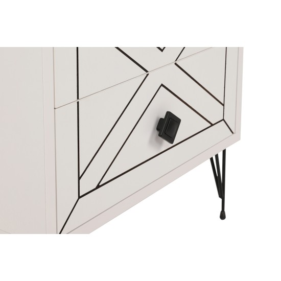 Nightstand Luna - White White Hanah Home Nightstand Luna - White White