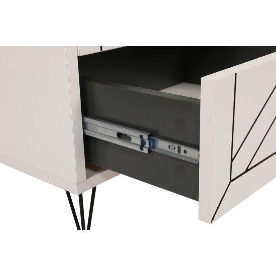 Nightstand Luna - White White Hanah Home Nightstand Luna - White White
