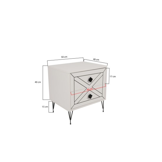 Nightstand Luna - White White Hanah Home Nightstand Luna - White White