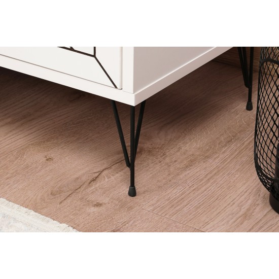 Nightstand Luna - White White Hanah Home Nightstand Luna - White White