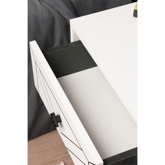 Nightstand Luna - White White Hanah Home Nightstand Luna - White White