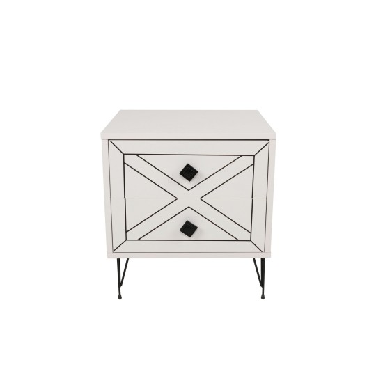Nightstand Luna - White White Hanah Home Nightstand Luna - White White