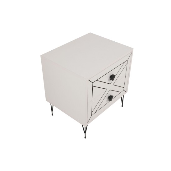 Nightstand Luna - White White Hanah Home Nightstand Luna - White White