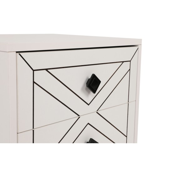Nightstand Luna - White White Hanah Home Nightstand Luna - White White