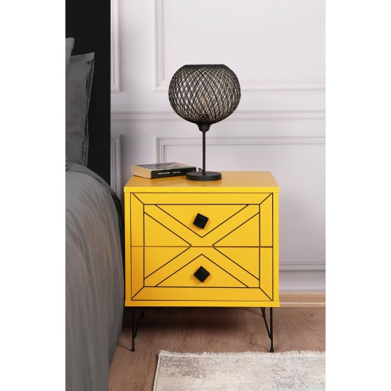 Nightstand Luna - Yellow Yellow Hanah Home Nightstand Luna - Yellow Yellow