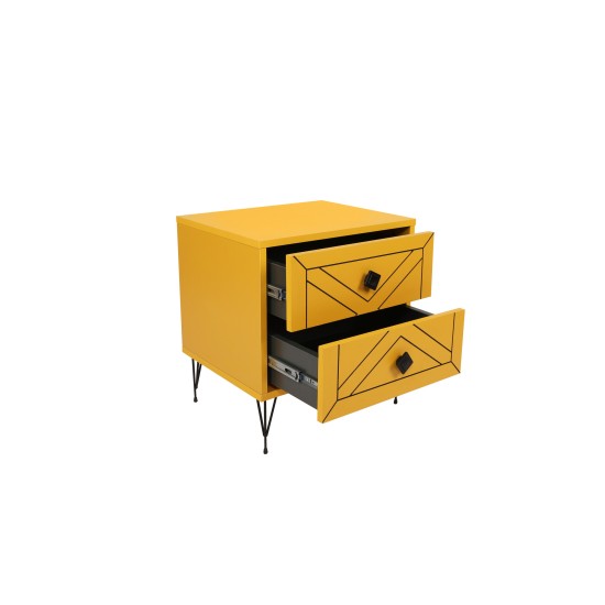 Nightstand Luna - Yellow Yellow Hanah Home Nightstand Luna - Yellow Yellow