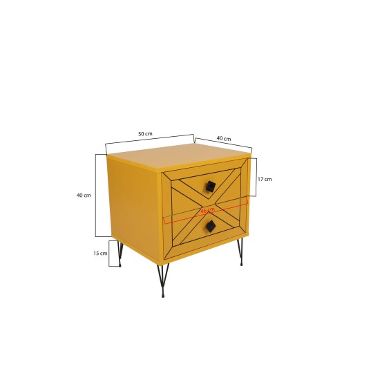 Nightstand Luna - Yellow Yellow Hanah Home Nightstand Luna - Yellow Yellow