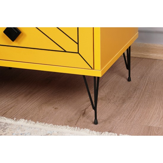 Nightstand Luna - Yellow Yellow Hanah Home Nightstand Luna - Yellow Yellow
