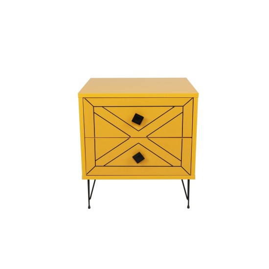 Nightstand Luna - Yellow Yellow Hanah Home Nightstand Luna - Yellow Yellow