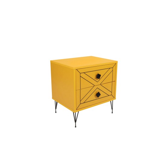 Nightstand Luna - Yellow Yellow Hanah Home Nightstand Luna - Yellow Yellow