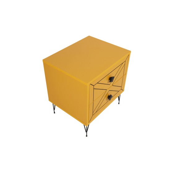 Nightstand Luna - Yellow Yellow Hanah Home Nightstand Luna - Yellow Yellow