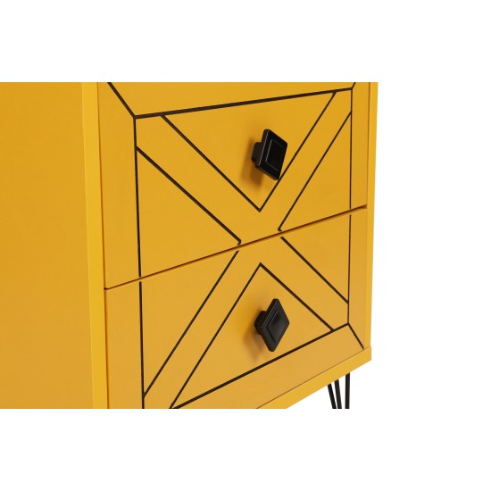 Nightstand Luna - Yellow Yellow Hanah Home Nightstand Luna - Yellow Yellow