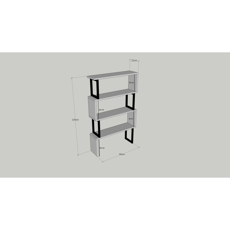 Βιβλιοθήκη - Ceylan - Χρώμα Καρυδί - 80x11x128εκ