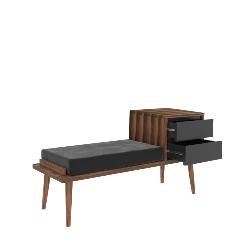 Έπιπλο Εισόδου - Fiume Χρώμα Καρυδί Ανθρακί - 120x45x40εκ