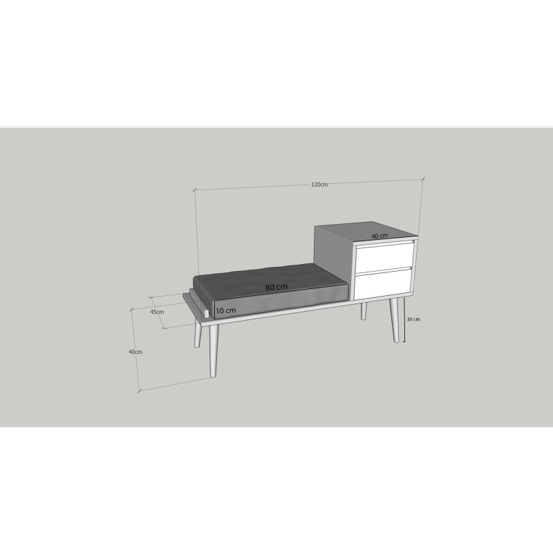 Έπιπλο Εισόδου - Fiume Χρώμα Καρυδί Ανθρακί - 120x45x40εκ