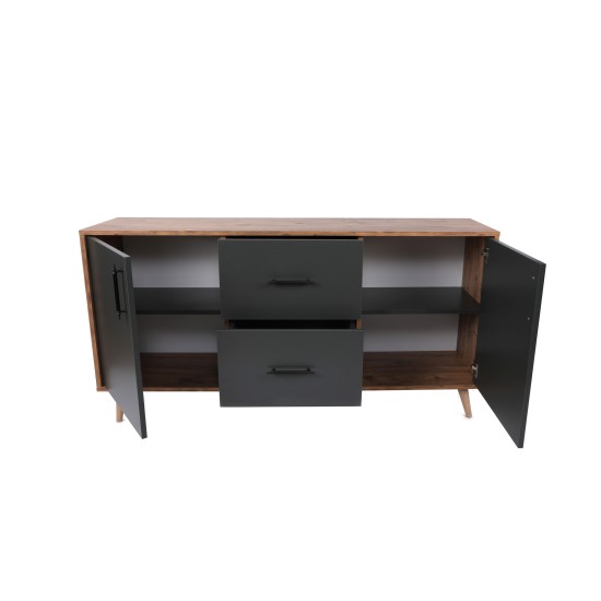 Μπουφές Cordoba 160x77x40 Καρυδί Ανθρακί Μπουφές Cordoba 160x77x40 Καρυδί Ανθρακί