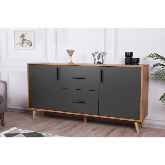 Μπουφές Cordoba 160x77x40 Καρυδί Ανθρακί Μπουφές Cordoba 160x77x40 Καρυδί Ανθρακί