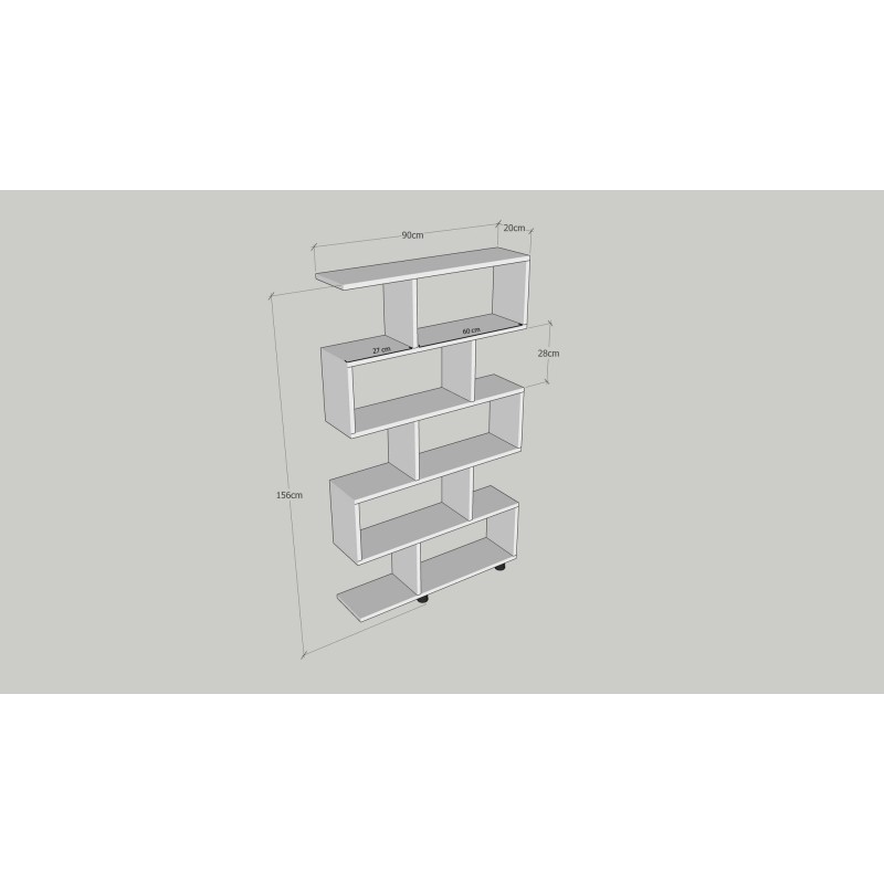 Βιβλιοθήκη - Elif - Χρώμα Πεύκο - 90x20x156εκ