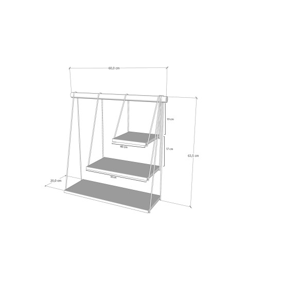 Wall Shelf Zihon Pine Hanah Home Wall Shelf Zihon Pine