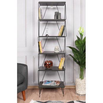 Βιβλιοθήκη Balaban 48x31x165εκ - Ανθρακί