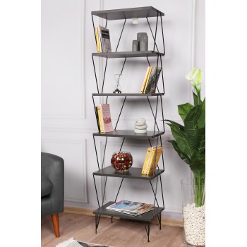 Βιβλιοθήκη Balaban 48x31x165εκ - Ανθρακί