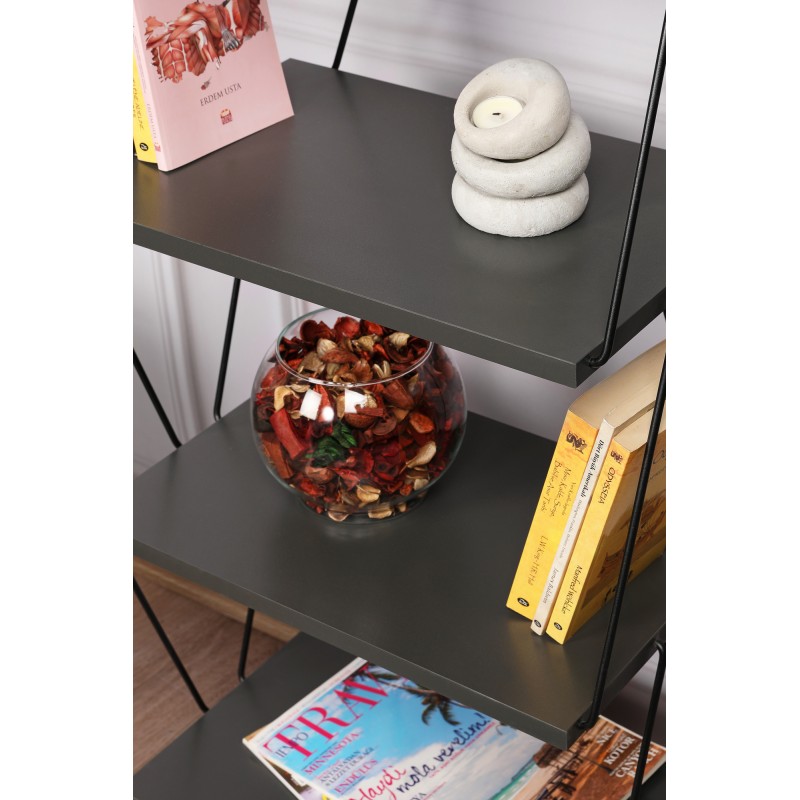 Βιβλιοθήκη Balaban 48x31x165εκ - Ανθρακί