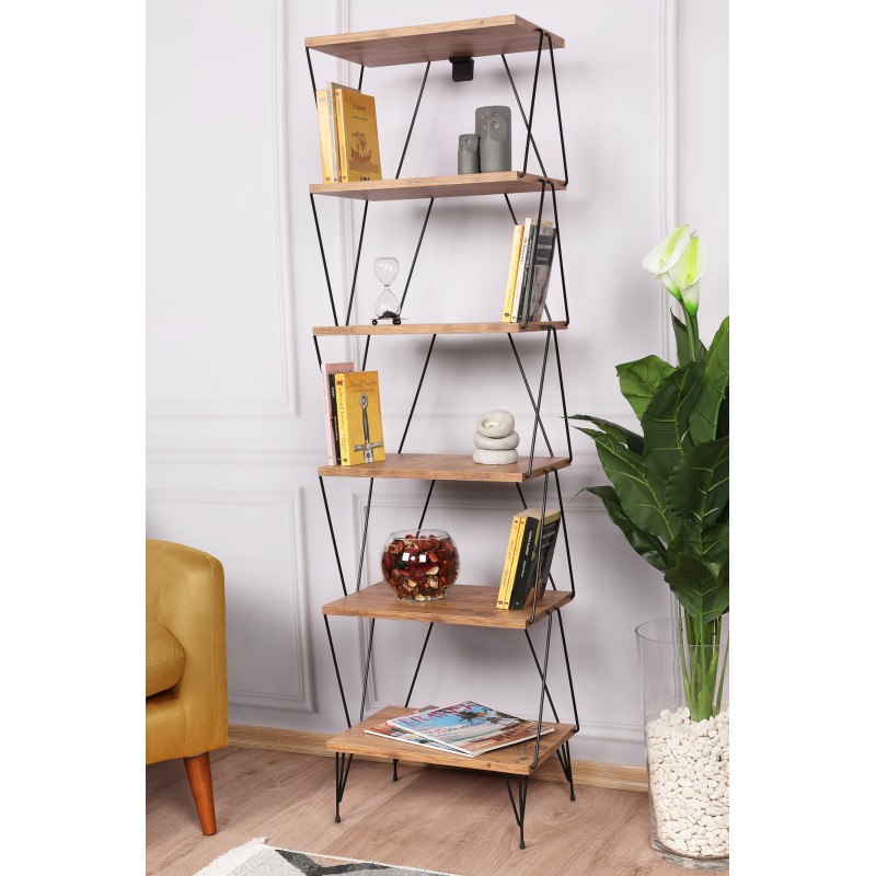 Βιβλιοθήκη - Balaban - Χρώμα Πεύκο - 48x31x165εκ