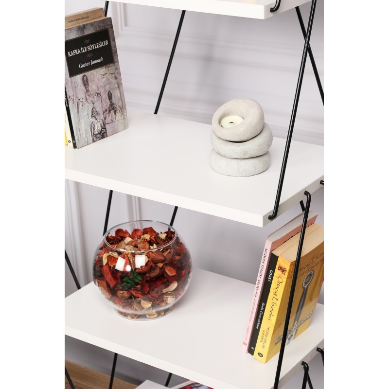 Βιβλιοθήκη - Balaban - Χρώμα Λευκό - 48x31x165εκ