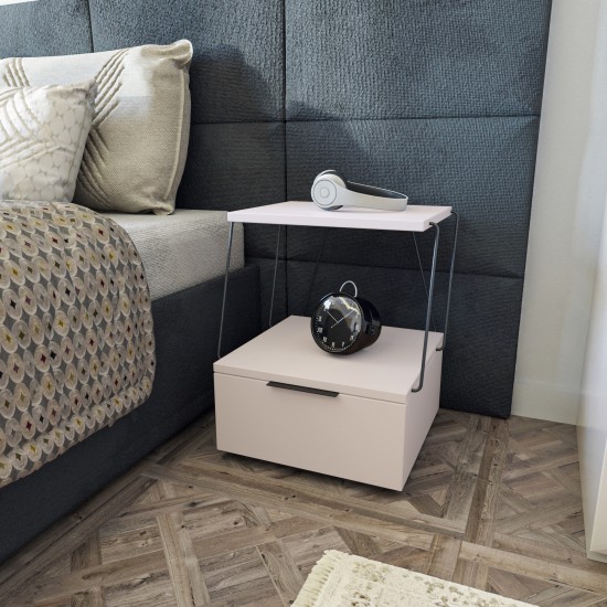 Hanah Home Nightstand Tekoba - White White