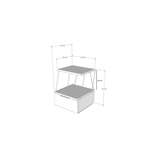 Hanah Home Nightstand Tekoba - White White