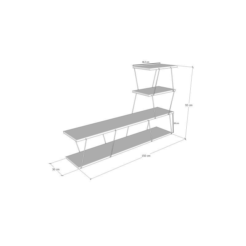 Έπιπλο Τηλεόρασης - Ilgaz - Χρώμα Ανθρακί - 150x30x93εκ