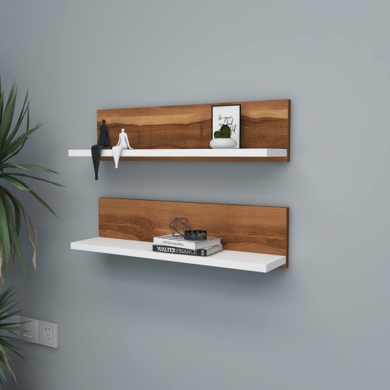 Hanah Home Wall Shelf Shelf - Walnut, White Walnut
White