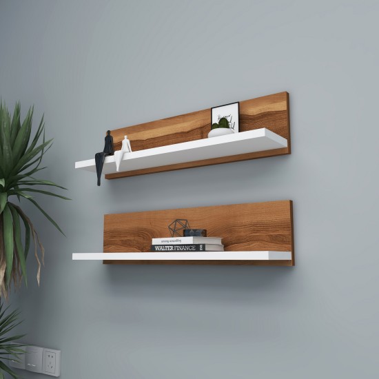 Hanah Home Wall Shelf Shelf - Walnut, White Walnut
White