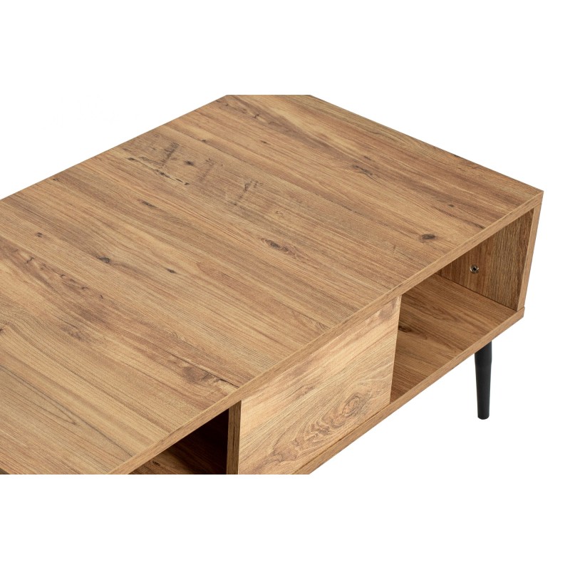 Τραπέζι Σαλονιού - Bukle  - Χρώμα Atlantic Πεύκο Μαύρο -  90x50x40εκ