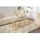 Coffee Table Set Defne - Gold, Travertine Travertine
Gold Hanah Home Coffee Table Set Defne - Gold, Travertine Travertine
Gold