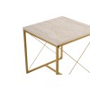 Hanah Home Coffee Table Set Defne - Gold, Travertine Travertine 
Gold