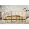Hanah Home Coffee Table Set Defne - Gold, Travertine Travertine 
Gold