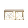 Hanah Home Coffee Table Set Defne - Gold, Travertine Travertine 
Gold