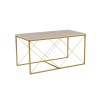 Hanah Home Coffee Table Set Defne - Gold, Travertine Travertine 
Gold