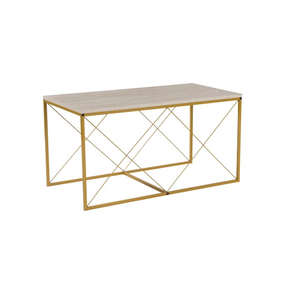 Coffee Table Set Defne - Gold, Travertine Travertine
Gold Hanah Home Coffee Table Set Defne - Gold, Travertine Travertine
Gold