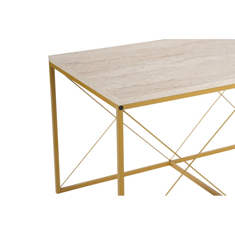 Hanah Home Coffee Table Set Defne - Gold, Travertine Travertine 
Gold