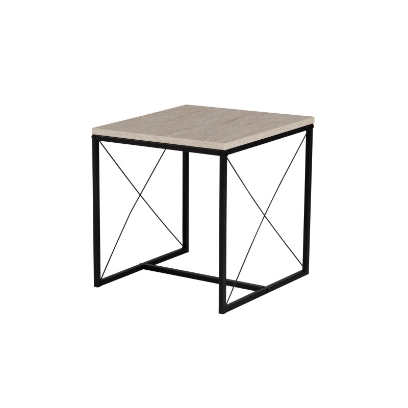 Coffee Table Set Defne - Black, Travertine Travertine Black