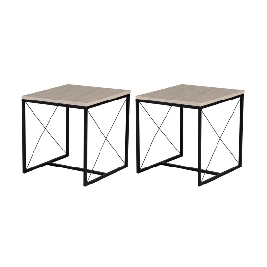 Coffee Table Set Defne - Black, Travertine Travertine Black Coffee Table Set Defne - Black, Travertine Travertine Black
