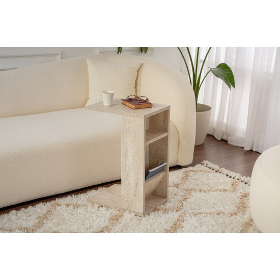 Side Table Filinta - Travertine Travertine Hanah Home Side Table Filinta - Travertine Travertine
